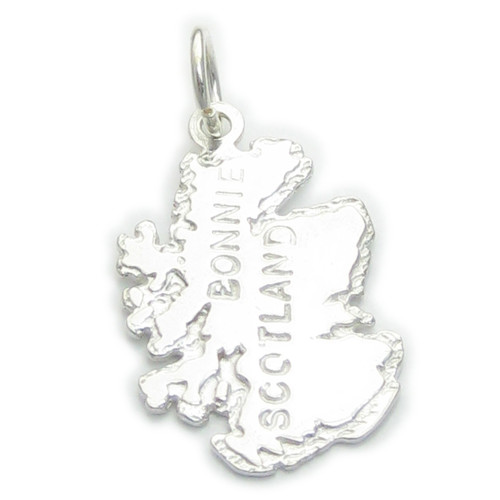 Bonnie Scotland sterling silver charm .925 x 1 Scottish Maps charms