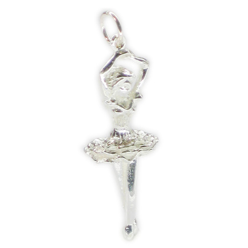 Ballerina Sterling silver charm .925 x 1 Ballet dancer charms