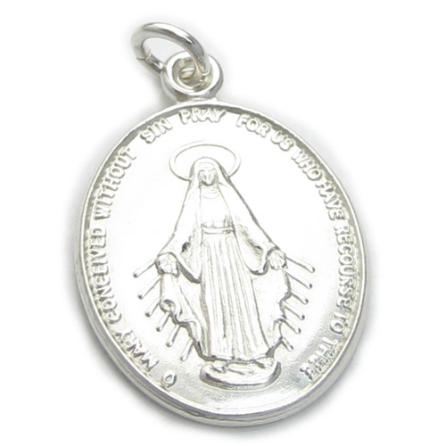 Miraculous Medal sterling silver charm .925 x 1 Holy Charms