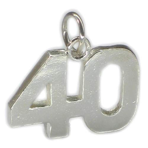 40th birthday sterling silver charm .925 x 1 forty birthday anniversary