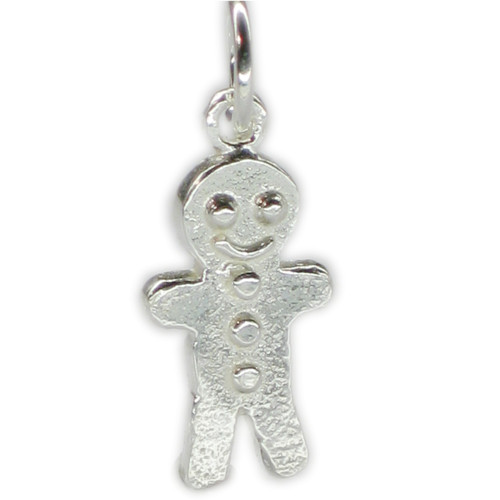 Gingerbread Man sterling silver charm .925 x 1 Ginger Bread Men charms