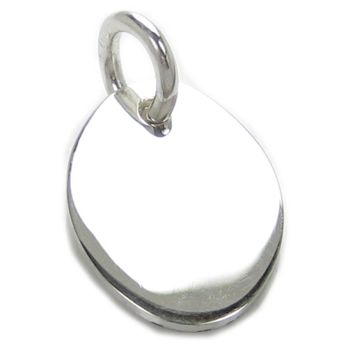 Oval Engravable Disc sterling silver charm .925 x1 discs charms pendants