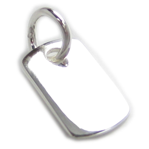 Engravable tag small sterling silver charm .925 x 1 Engraveable charms