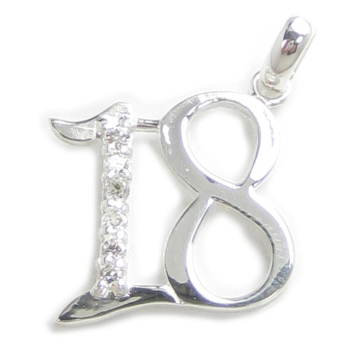 18 sterling silver pendant .925 x 1 Age Eighteen birthday pendants