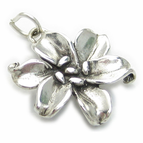 Lily flower sterling silver charm .925 Lilies flowers charms