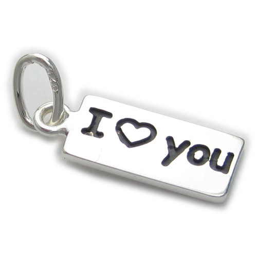 TINY I love you sterling silver charm .925 x 1 Loving Caring charms