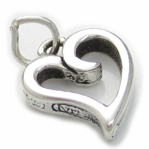 Heart sterling silver charm .925 x 1 Love hearts charms P1