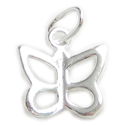 Butterfly TINY sterling silver charm .925 x 1 Butterflies insect charms S