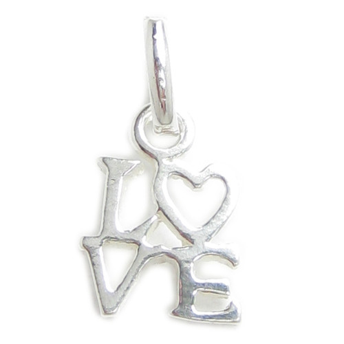 Love TINY sterling silver charm .925 x 1 Loving Caring charms