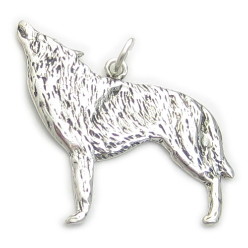 Wolf sterling silver charm pendant .925 Wolves charms