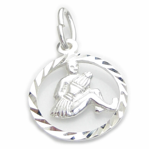 Aquarius Water Carrier sterling silver charm .925 x1 Small Zodiac charms