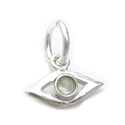Evil Eye TINY sterling silver charm .925 x 1 Talisman Protection charms