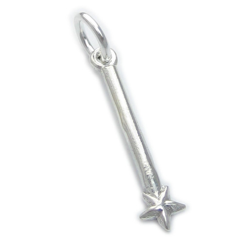 Fairy Magic Wand SMALL sterling silver charm .925x1 Fairies Wands charms