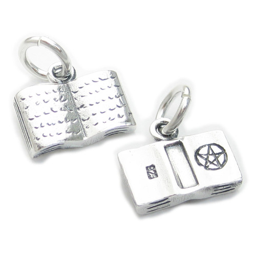 Book of Shadows small sterling silver charm .925 Wicca Wiccan charms