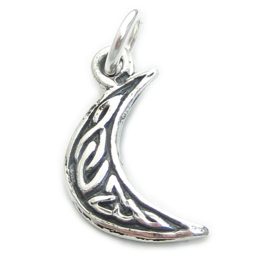 Crescent Moon sterling silver charm .925 x 1 Planets and stars charms