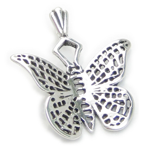 Butterfly sterling silver pendant .925 x 1 butterflies pendants N1