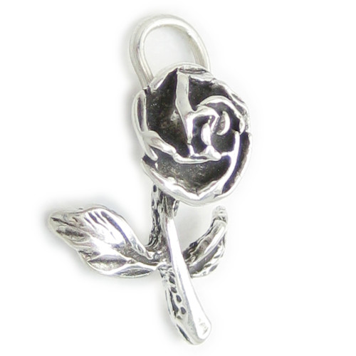 Rose sterling silver charm .925 x 1 Roses Flower Flowers charms