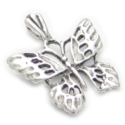 Butterfly sterling silver pendant .925 x 1 butterflies pendants O1
