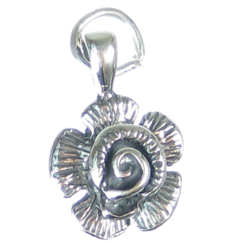Rose sterling silver flower charm .925 x 1 Roses Flowers charms