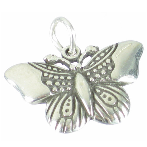 Butterfly sterling silver charm pendant .925 x 1 Butterflies Butterflys Q1