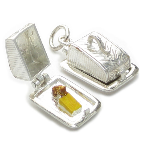 Cheese dish opening sterling silver charm .925 x 1 Cheese charms