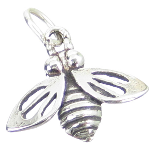 Bee sterling silver charm 2D .925 x 1 Bees Insect Insects charms