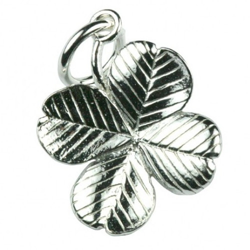 Lucky 4 Leaf Clover sterling silver charm .925 x 1 Luck leaves charms