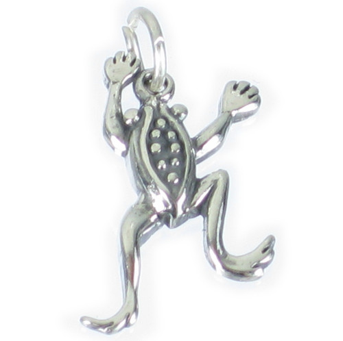 Frog Toad 2D sterling silver charm .925 x 1 Frogs Toads charms