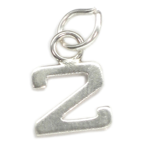 Number 2 TINY sterling silver charm .925 x 1 Numbers Two