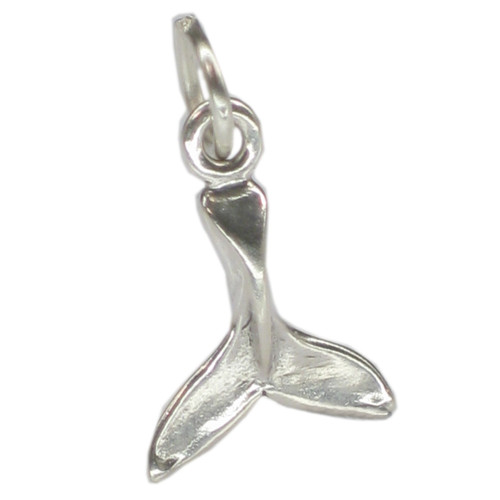 Whale Tail TINY sterling silver charm .925 x 1 Whales Tails charms