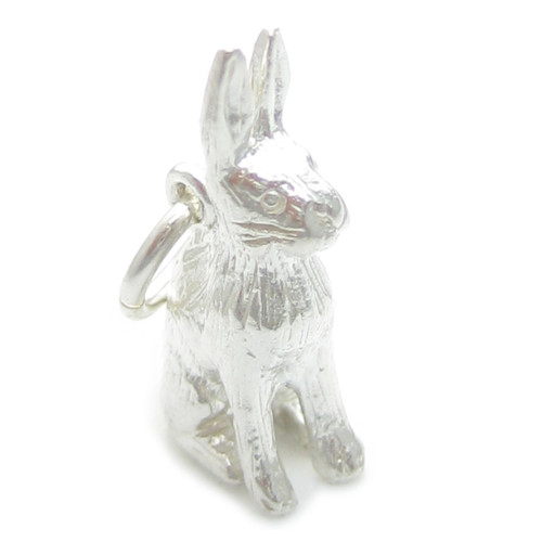 Hare sterling silver charm .925 x 1 Hares Charms Not a rabbit rabbits