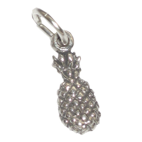 Pineapple tiny sterling silver charm .925 x 1 Pineapples charms