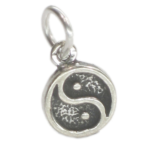 Yin Yang Tiny sterling silver charm .925 x 1 Ying Peace Calm charms