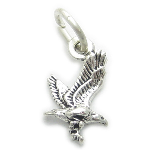Eagle TINY sterling silver charm .925 x 1 Eagles Bird Birds charms