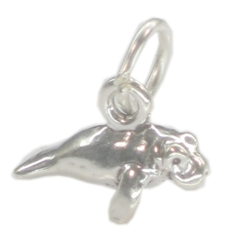Manatee Tiny sterling silver charm .925 x 1 Manatees charms