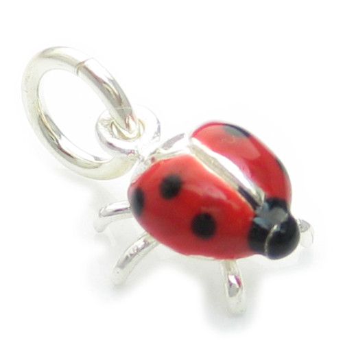 TINY Ladybird sterling silver charm .925 x 1 Lady Bird Ladybirds charms