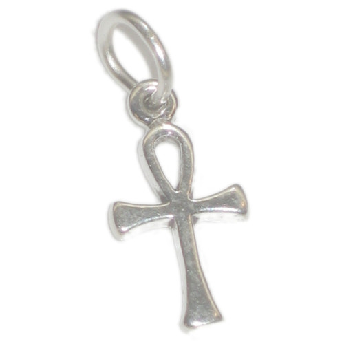 Ankh Ank Cross Tiny sterling silver charm .925 x 1 Ankhs charms