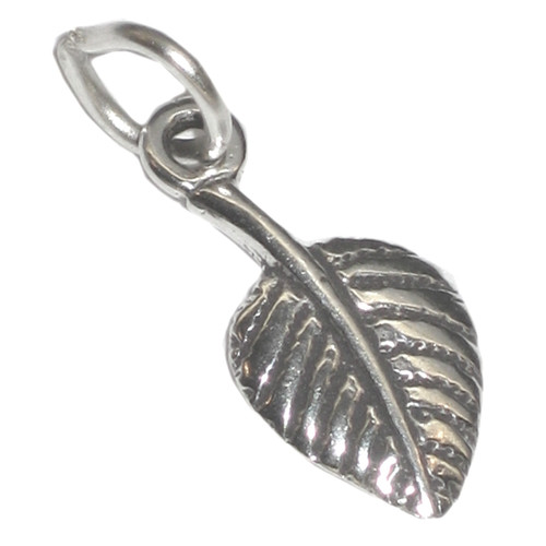 Leaf TINY sterling silver charm .925 x 1 Leaves charms U1