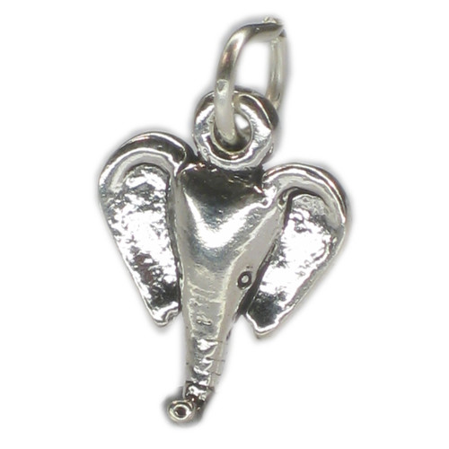 Elephant Head Tiny sterling silver charm .925 x 1 Elephants charms