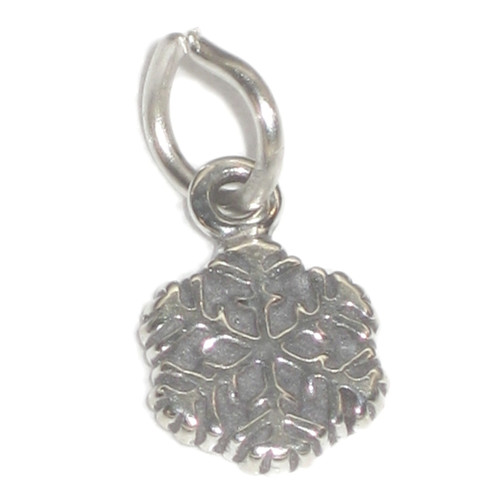 Snowflake Tiny sterling silver charm .925 x1 Snow and Christmas charms