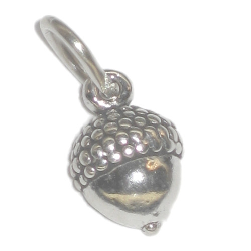 Acorn tiny sterling silver charm .925 Acorns and Oak Trees charms