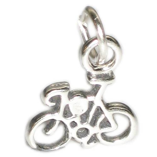 Bike Bicycle TINY sterling silver charm .925 Bikes charms