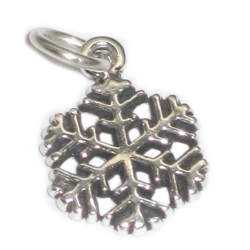 Snowflake tiny sterling silver charm .925 x 1 Snow Flakes charms