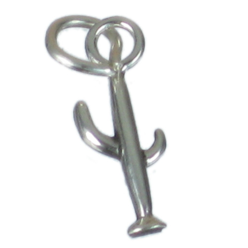 Cactus TINY sterlng silver charm .925 x1 Cactaceae Cacti Desert charms