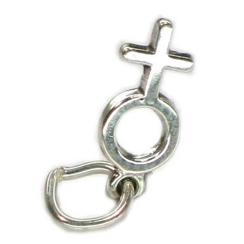 Female symbol tiny sterling silver charm .925 x 1 Women charms