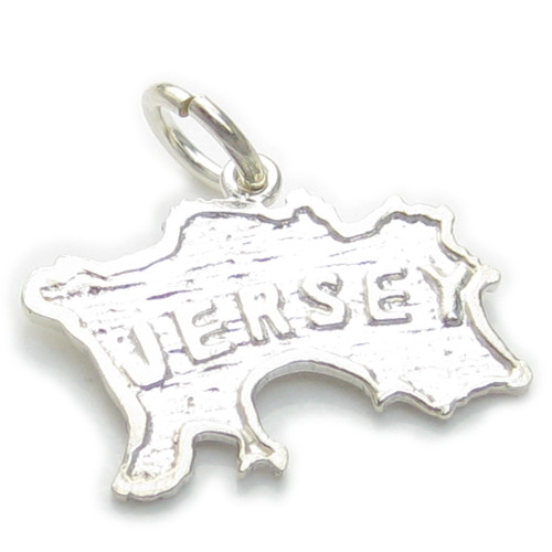 Jersey Map sterling silver charm .925 x 1 Maps charms