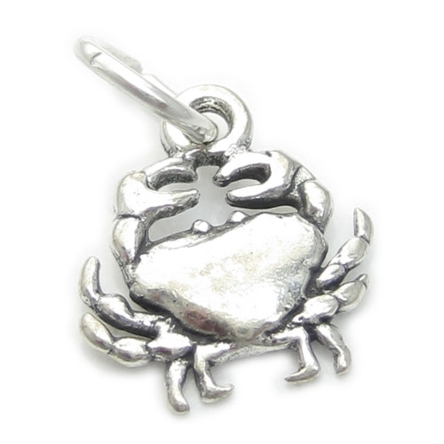 Tiny Crab sterling silver charm .925 x 1 Crabs Cancer Zodiac charm