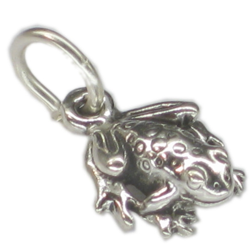 Frog - Toad Tiny sterling silver charm .925 x 1 Frogs and Toads charms
