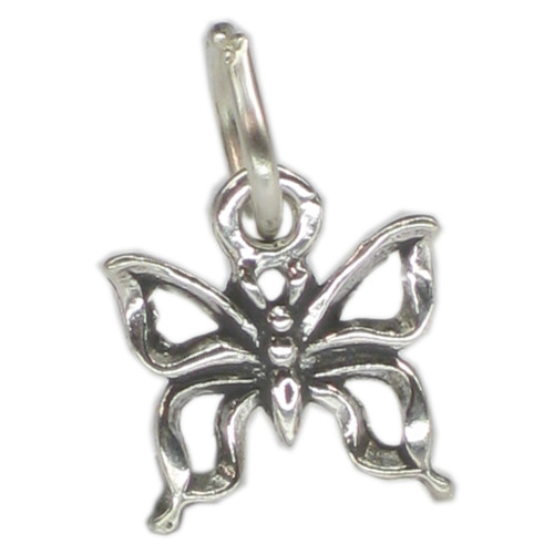 Butterfly Tiny sterling silver charm .925 x 1 Butterflies charms
