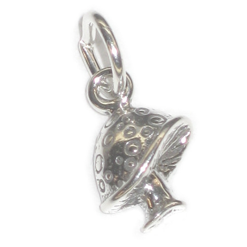 Mushroom - Toadstool tiny sterling silver charm .925x1 Mushrooms charms